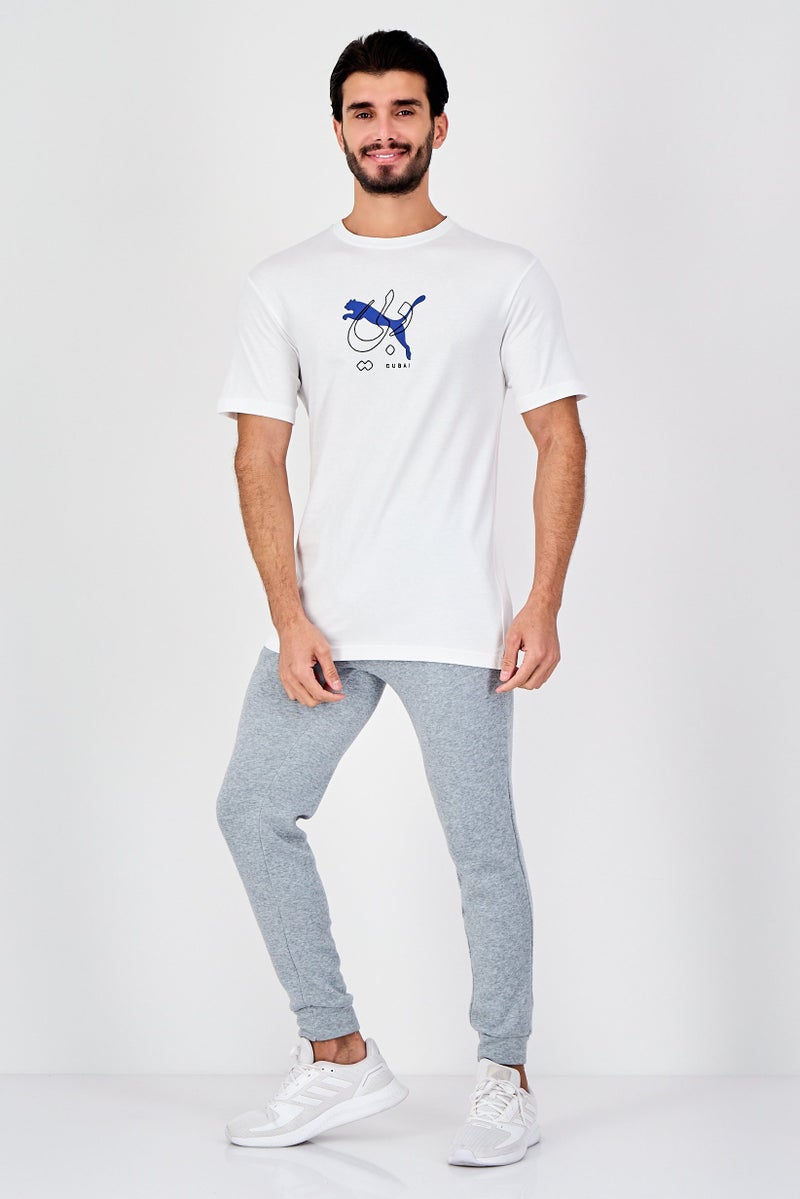 PUMA تي شيرت رجالي بأكمام قصيرة ومقاس مريح، أبيض - Image 4