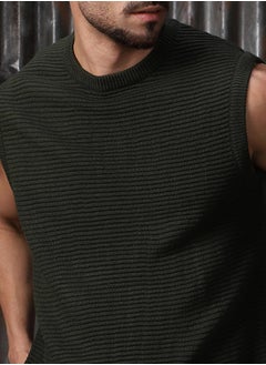 HIGH STAR Men Olive Sweaters  - Image 4