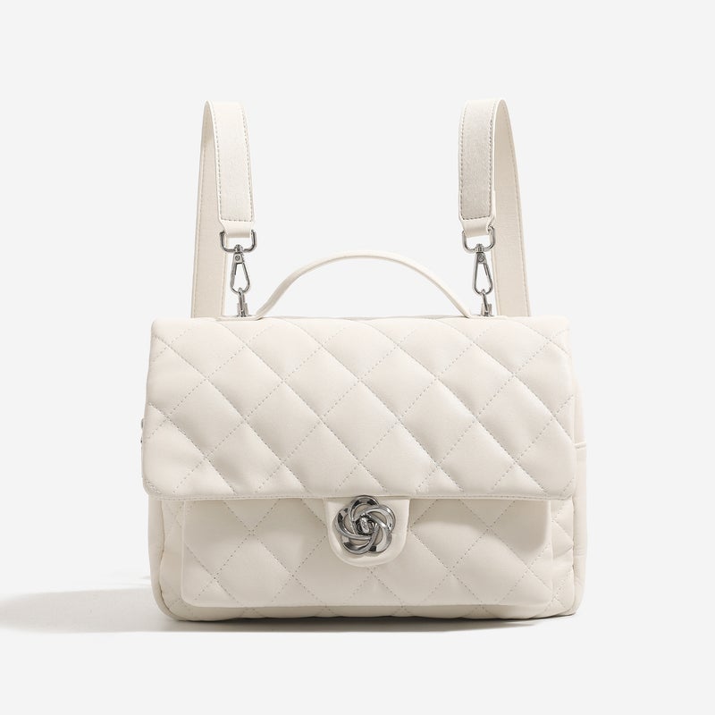 Chanel Style Backpack Women'S Fashionable Fashionable Rhombic Backpack All-Match Large Capacity Portable Briefcase - Image 1