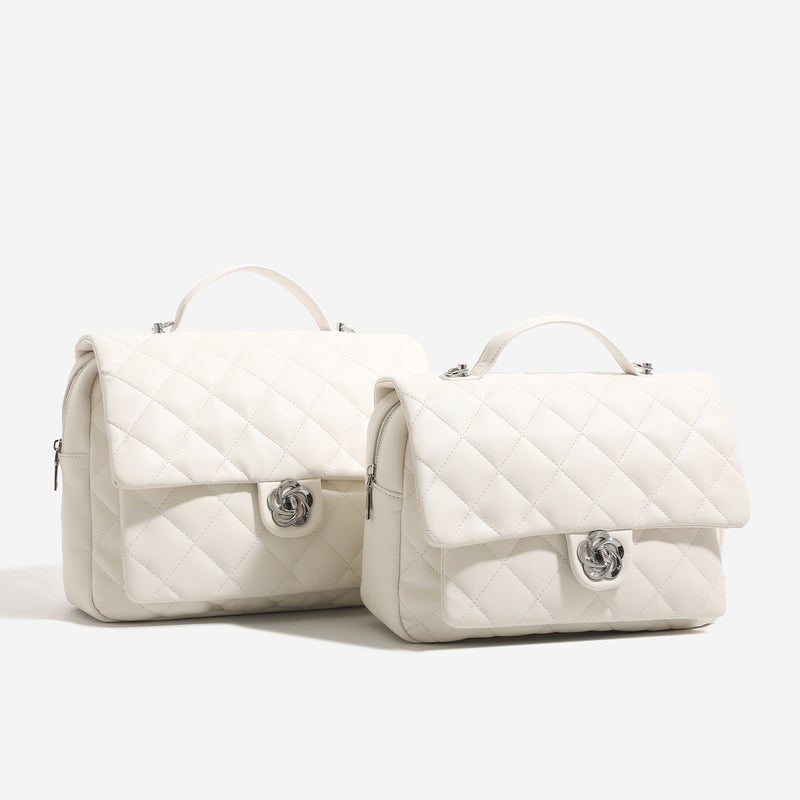 Chanel Style Backpack Women'S Fashionable Fashionable Rhombic Backpack All-Match Large Capacity Portable Briefcase - Image 3