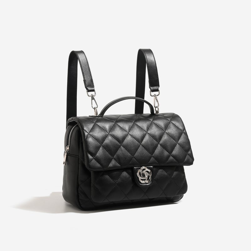 Chanel Style Backpack Women'S Fashionable Fashionable Rhombic Backpack All-Match Large Capacity Portable Briefcase - Image 5