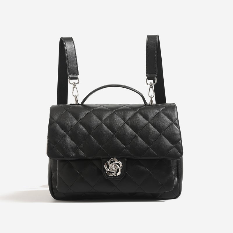 Chanel Style Backpack Women'S Fashionable Fashionable Rhombic Backpack All-Match Large Capacity Portable Briefcase - Image 4