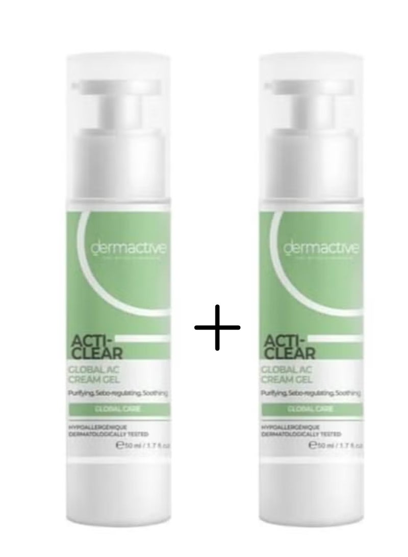 Dermactive Acticlear Global AC Correcting Gel Cream for Oily Skin 50ml 1+1 promo pack