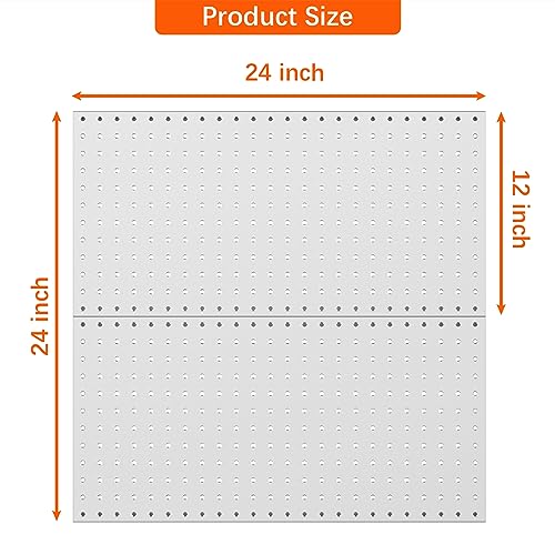 WALMANN Metal Pegboard Panels for Wall Garage Tools Pegboard for Garage, Workbench, Peg Board Tool Organizer Board(Pack of 2, Grey) - Image 3