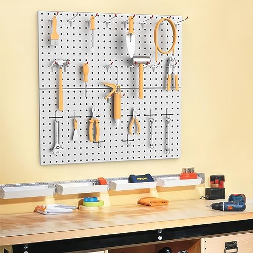 WALMANN Metal Pegboard Panels for Wall Garage Tools Pegboard for Garage, Workbench, Peg Board Tool Organizer Board(Pack of 2, Grey) - Image 2