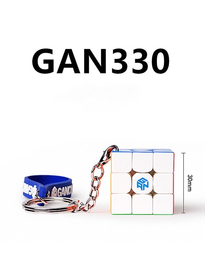 جان 330 سلسلة مفاتيح مكعب صغير جان 330 حلقة رئيسية مكعب السرعة 3x3 مكعبات اللغز 3x3x3