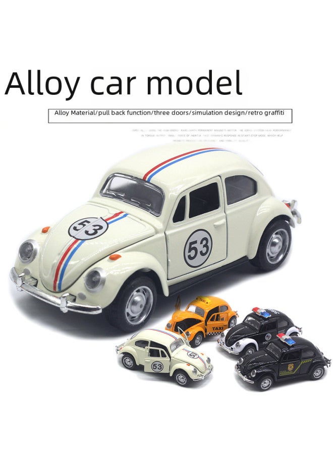 Generic 1:32 Alloy Beetle Classic Car Model Police Car Taxi Racing Car Model Hot Sale-Color:53 White Racing Car  - Image 4