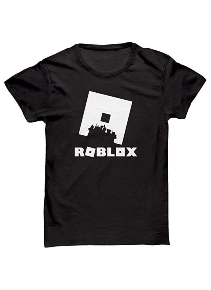 Generic - Roblox Square Printed T-shirt Black - Image 1