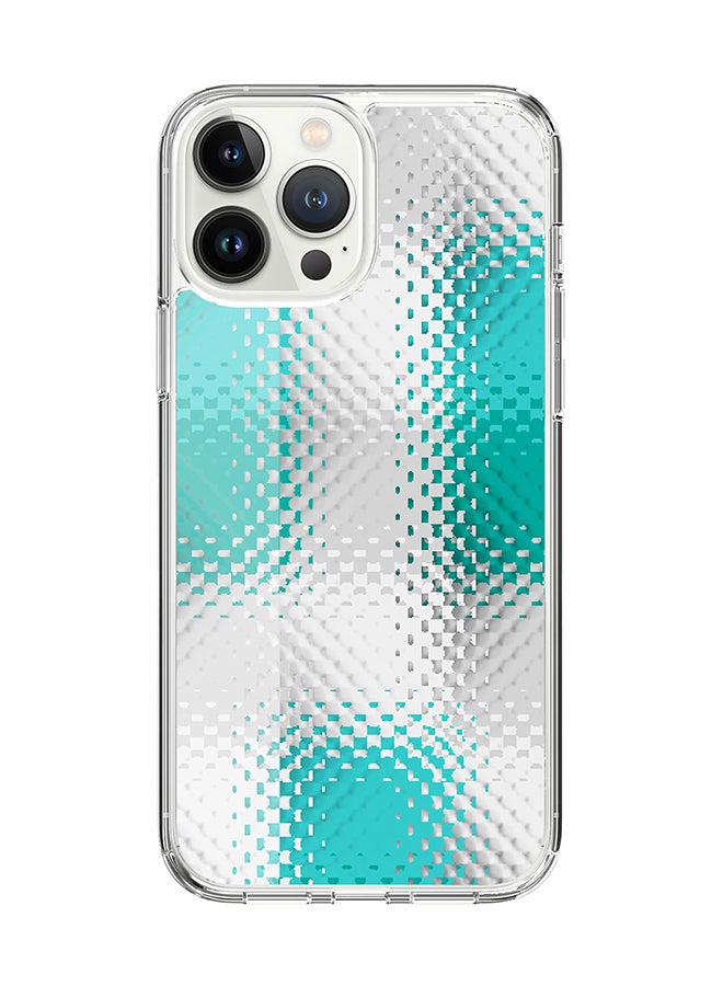 Stylizedd Classic Clear for Apple iPhone 14 Pro Max Case Hybrid Soft Cover Flexible Edges Anti Drop TPU PC Gel Thin Transparent Cover - Cubic Stairs Full Print