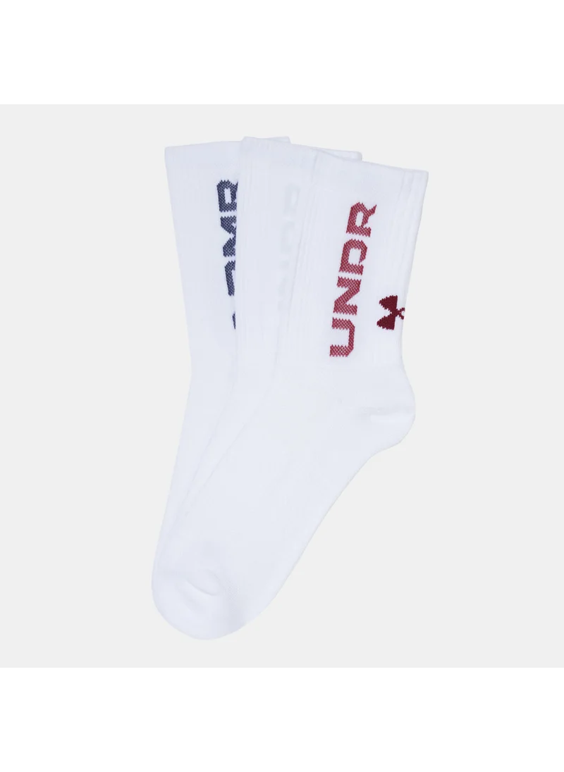اندر ارمور 3-Maker Mid-Crew Training Socks (3 Pairs)