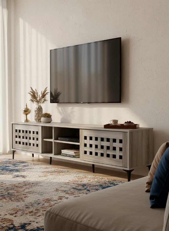 ليفينج طاولة تلفزيون بلازما خشبية مع رف 180 سم - Image 1