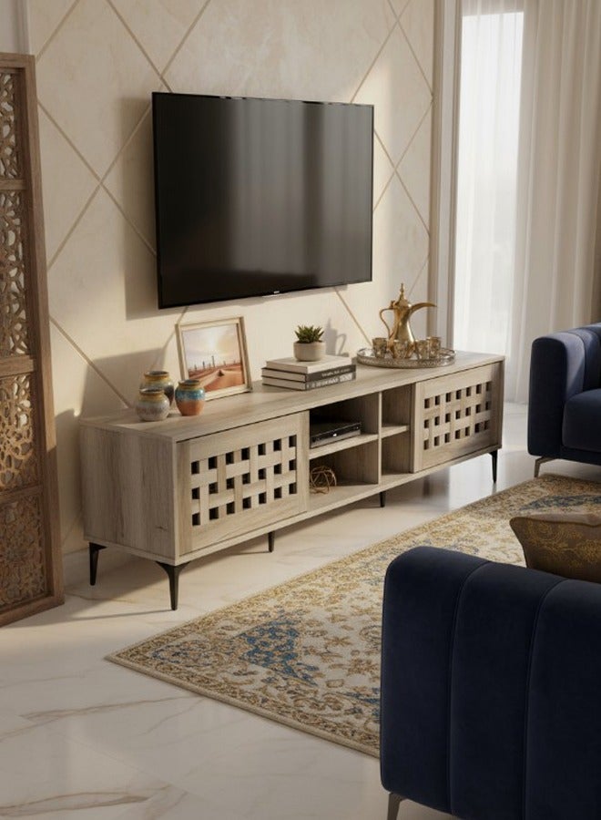 ليفينج طاولة تلفزيون بلازما خشبية مع رف 180 سم - Image 5