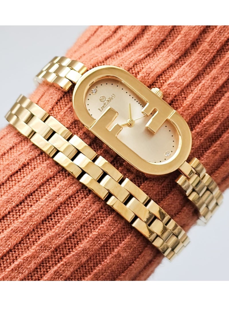 Women's wrist watches, Fenda shape, stainless steel