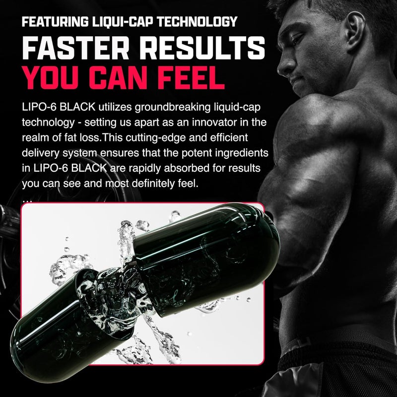 Nutrex Research Nutrex Lipo6 Black Max Strength Fat Burner  Fast Acting Energy Weight Loss Diet Pills  Appetite Suppressant Metabolism Booster  120 Capsules - Image 2