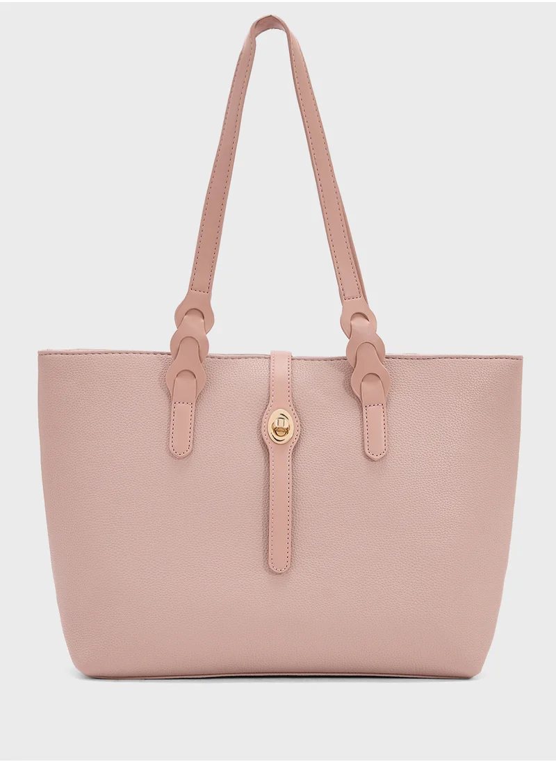 ايلا Metal Trim Detail Tote Bag