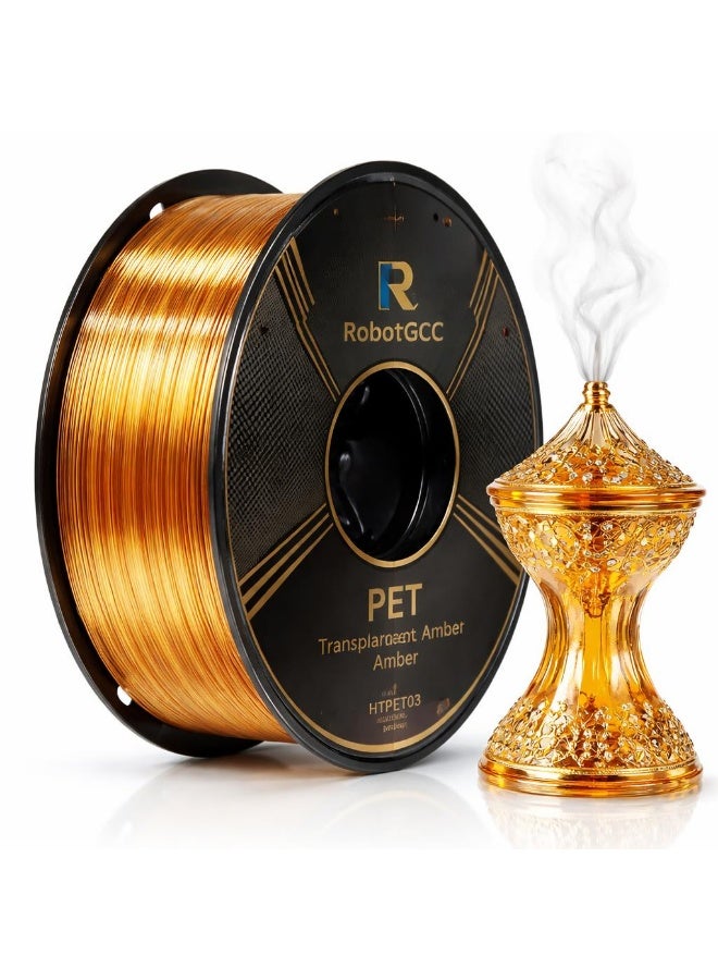 robotgcc PET Transparent Amber 3D Printer Filament 1.75mm Crystal Amber Printing Material High Strength Low Moisture Durable Engineering Filament for Functional Prototypes Decorative Models Lighting Projects Industrial Design and Advanced Manufacturing - Image 3