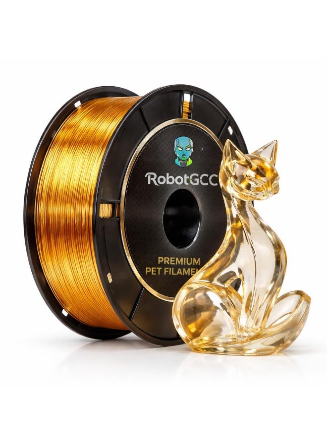 robotgcc PET Transparent Amber 3D Printer Filament 1.75mm Crystal Amber Printing Material High Strength Low Moisture Durable Engineering Filament for Functional Prototypes Decorative Models Lighting Projects Industrial Design and Advanced Manufacturing - Image 1