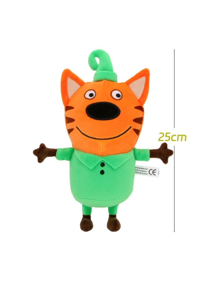 Cute 25cm Cat Plush Toy, Kawaii Animated Character Stuffed Animal , Soft Kitty Doll for Kids & Girls, Perfect Gift