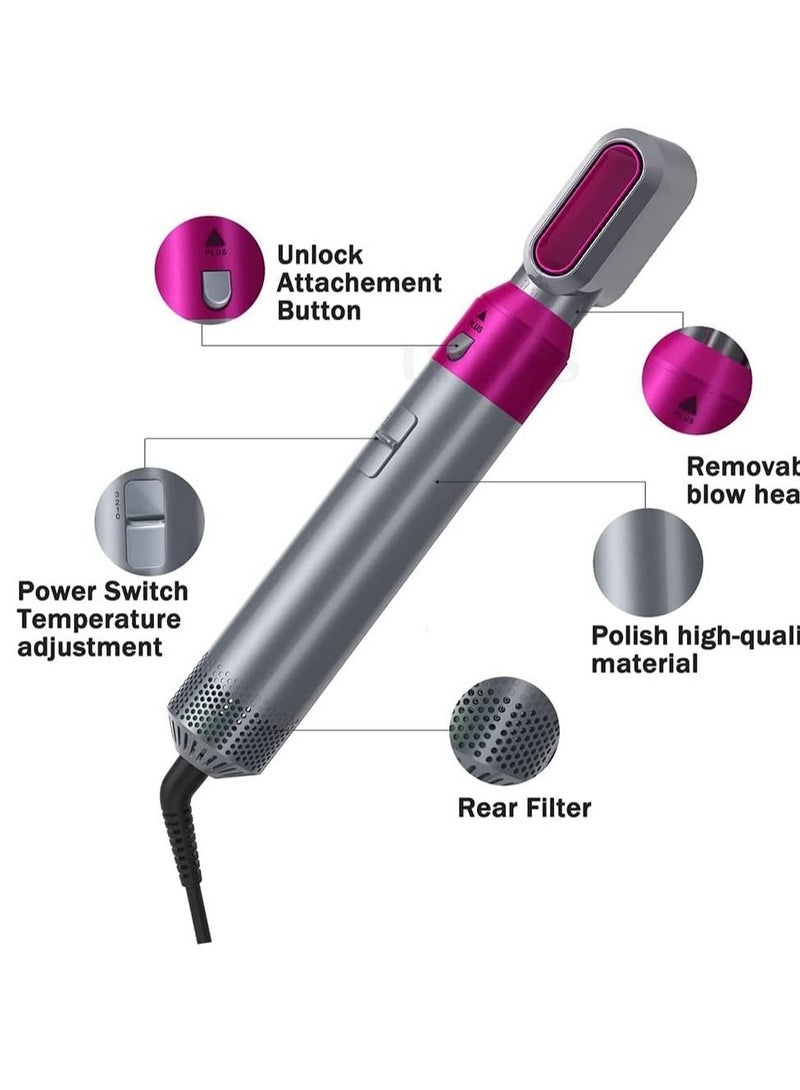 Hair Dryer Brush 5 In 1 Hair Blower Brush Hot Air Styler Comb One Step Hairdryer Electric Blowing Hair Dryer Auto Curling Iron - Image 2
