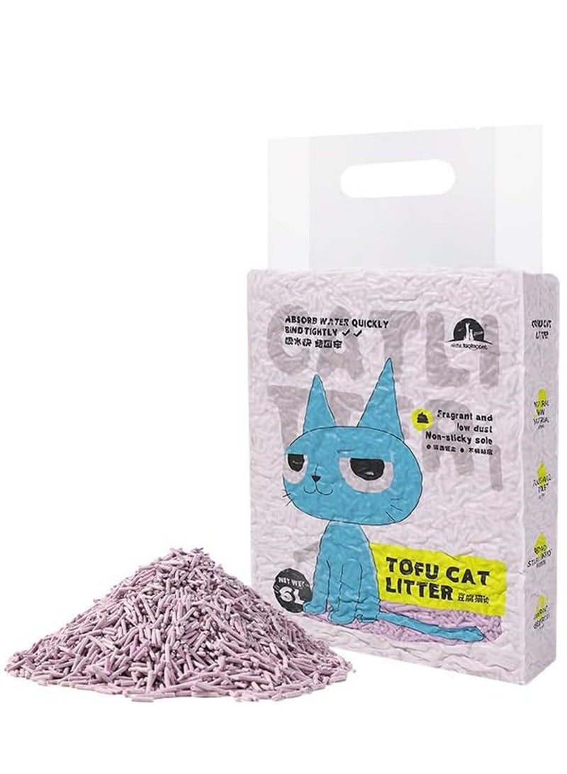 4 حزمة من فضلات القطط ، قابلة للتحلل العطرية ماصة ، لينة التوفو الطبيعية فضلات القطط ( 4 حزمة الخزامى ، 24L ) - Image 4