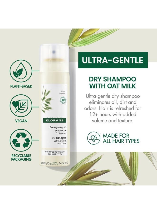 Klorane Ultra-Gentle Dry Shampoo with Oat + Gentle Formula Instantly Revives Hair - Paraben & Sulfate-Free - 3.2 fl. oz. - Image 2