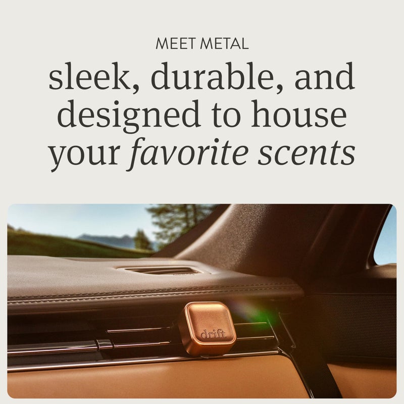 Drift Metal Vent Clip 3x Refills - Car Air Freshener - Scent Diffuser for Car - Metal Odor Eliminator - Amber - Image 2