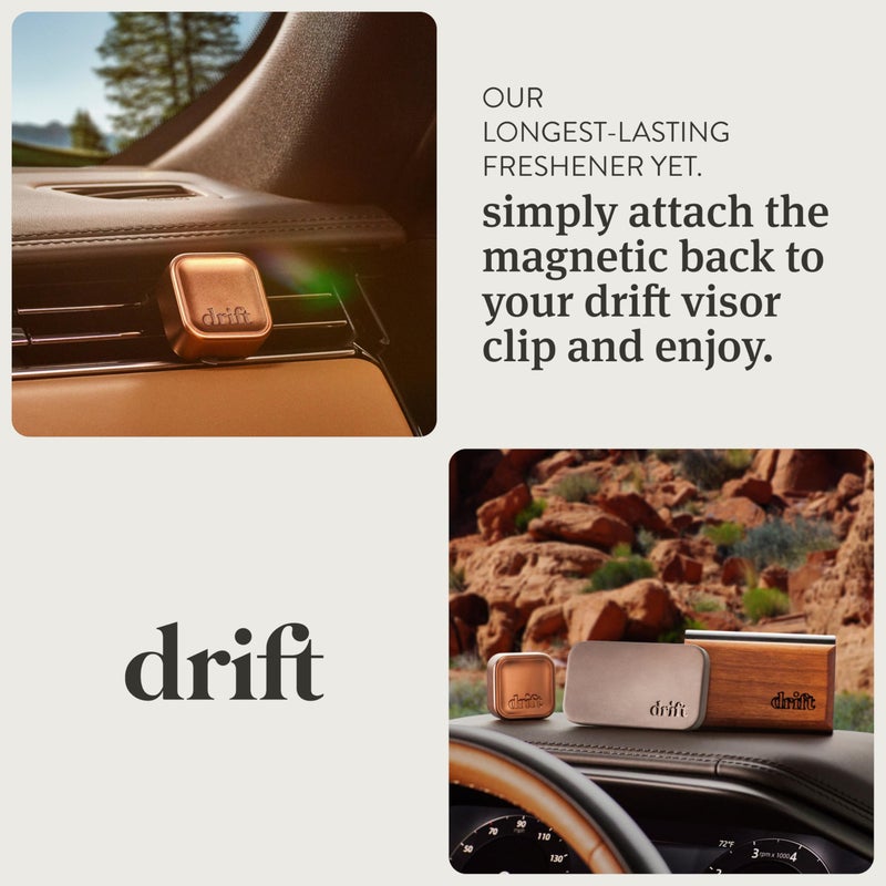 Drift Metal Vent Clip 3x Refills - Car Air Freshener - Scent Diffuser for Car - Metal Odor Eliminator - Amber - Image 4