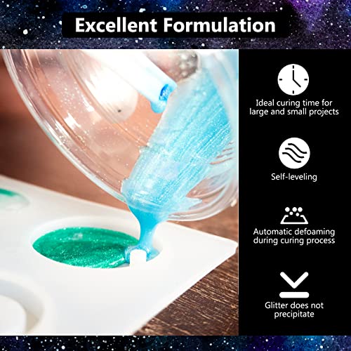 KISREL Epoxy Resin 32OZ - Crystal Clear Epoxy Resin Kit - No Yellowing No Bubble Casting Resin for Art Crafts, Jewelry Making, Wood & Resin Molds(16OZ x 2) - Image 2