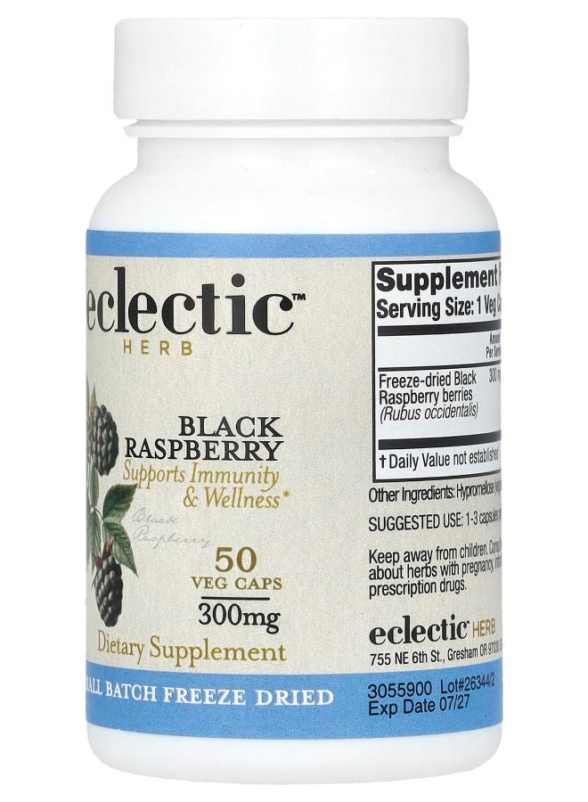 Eclectic Herb Freeze Dried Black Raspberry 300 mg 50 Veg Caps - Image 2