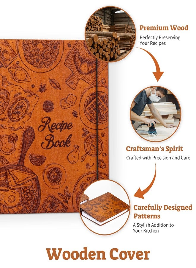 ikedas Woodcover Blank Recipe Book to Write in Your Own Recipes, Recipe Binder for Handwritten Recipes, Thoughtful Blank Recipe Book, Recipe Journal Gift, Cook Books Blank, Recipe Holders, Baking Version - Image 2