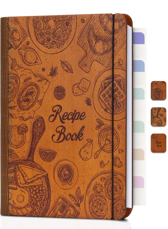 ikedas Woodcover Blank Recipe Book to Write in Your Own Recipes, Recipe Binder for Handwritten Recipes, Thoughtful Blank Recipe Book, Recipe Journal Gift, Cook Books Blank, Recipe Holders, Baking Version - Image 1