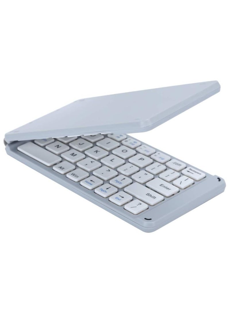 ELIKLIV Foldable Bluetooth keyboard: the best choice for versatile and ultra-portable input. Palm-sized, easy to carry. Typing is smooth and silent, and it works with multi-system devices. Beautiful appearance and long battery life. 12 shortcut keys for increased efficiency. It is a powerful assistant for work and entertainment, meeting the input needs of a variety of scenarios, and it is worth having. (White) - Image 2