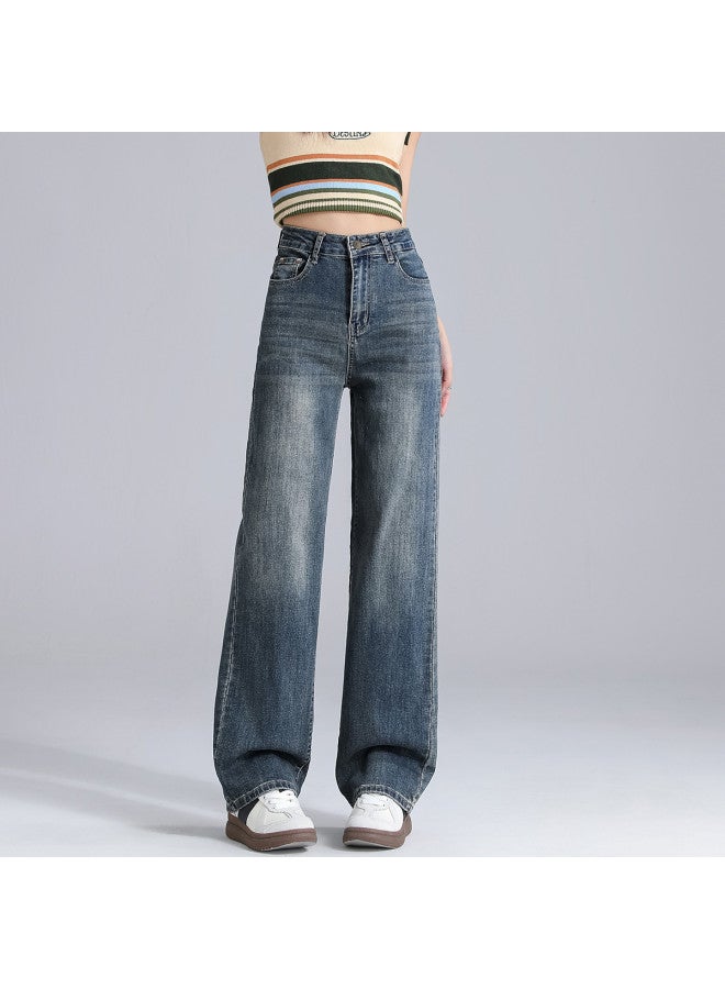 EPTISON High Street Women'S Jeans 2025 Autumn Retro Loose Cotton Stretch Comfortable Slimming High-Waisted Wide-Leg Pants - Image 3