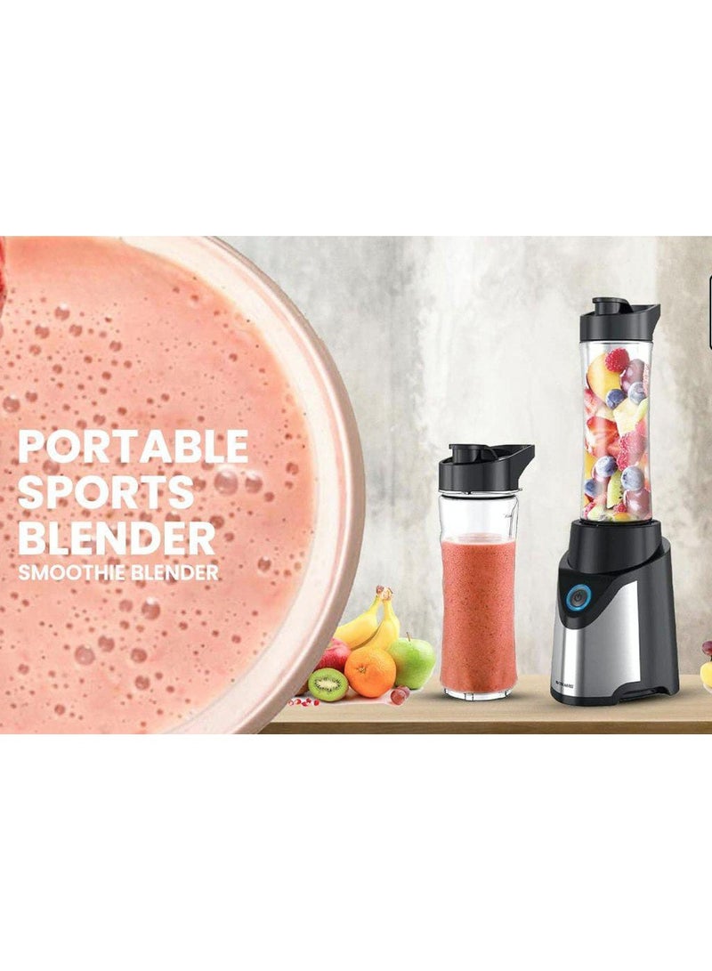 Portable Sports Blender Juicer 500W – One-Touch Smoothie Maker with 570ML BPA-Free Sports Bottle, Leak-Proof Travel Lid, Stainless Steel Housing, LED Power Light, Personal Blender for Shakes, Smoothies, and Protein Drinks| Gym, Sports - Image 4