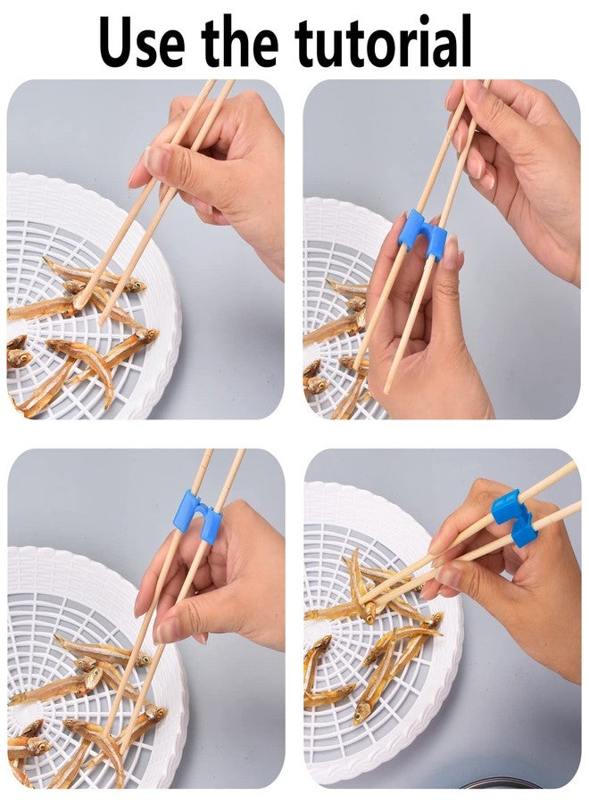 AccEncyc Reusable Chopstick Helpers 8 Pairs - Training Hinges Connector Multicolor for Adults, Beginners, Trainers or Learners - Image 3