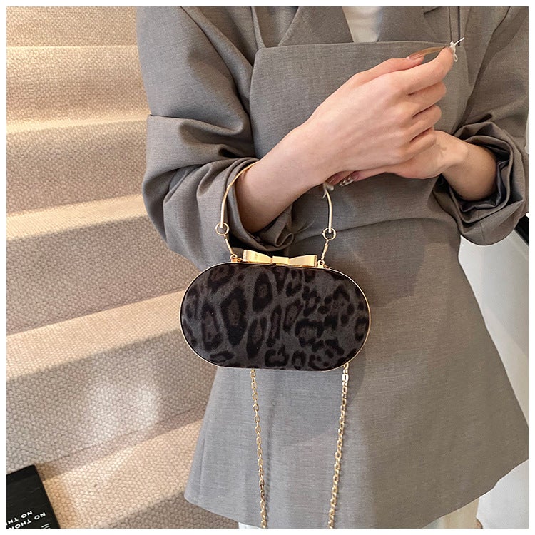 2024 Winter New Popular Retro Leopard Print Handbag This Year'S Fashionable Elegant Chain Shoulder Small Square Bag - Image 4