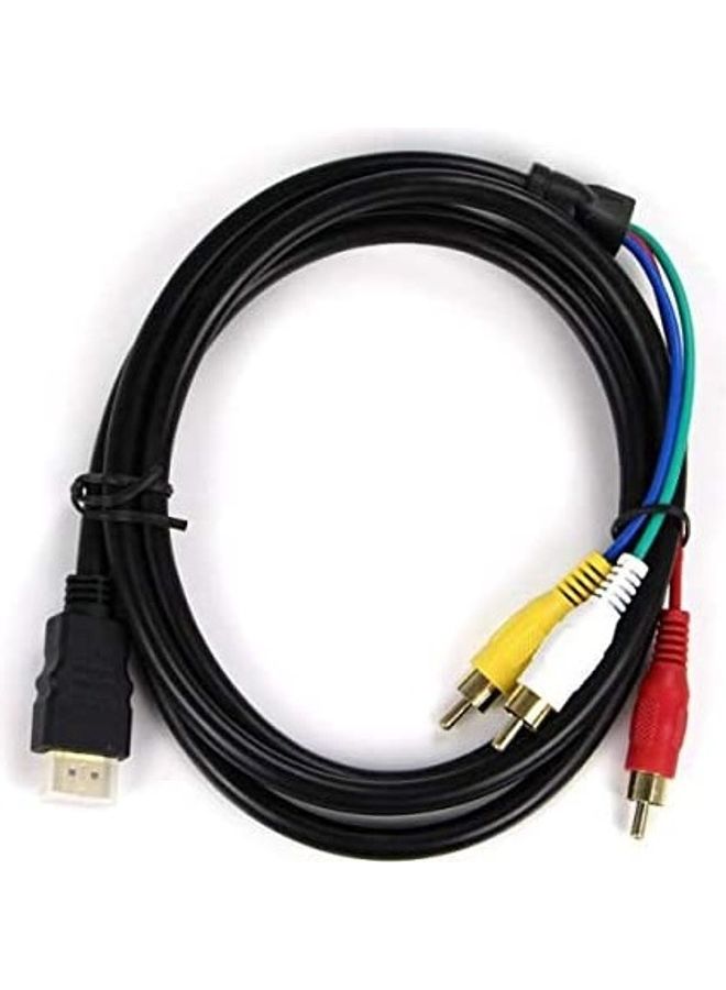 كابل محول صوت وفيديو من منفذ HDMI ذكر إلى 3-RCA ذكر بطول 3 أمتار أسود