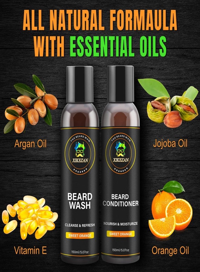 XIKEZAN Beard Wash & Beard Conditioner Natural Softener Set w/Argan & Jojoba Oils Smooths & Strengthens Christmas Stocking Stuffers Father Day Gifts for Men Him Dad Boyfriend Husband - Image 2