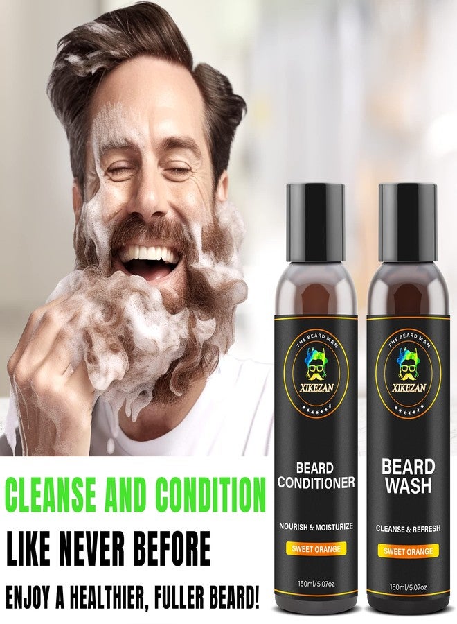 XIKEZAN Beard Wash & Beard Conditioner Natural Softener Set w/Argan & Jojoba Oils Smooths & Strengthens Christmas Stocking Stuffers Father Day Gifts for Men Him Dad Boyfriend Husband - Image 5