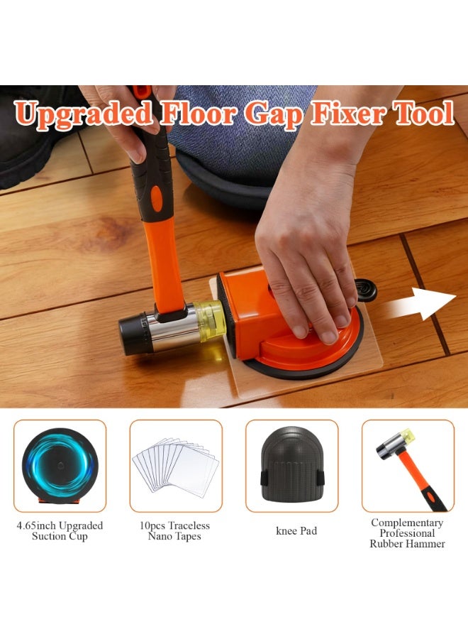 YelaJoy Floor Gap Fixer Tool Kit,Rubber Mallet,10 Reusable Sticky Pads,2 Knee Pads for Flooring - Image 2