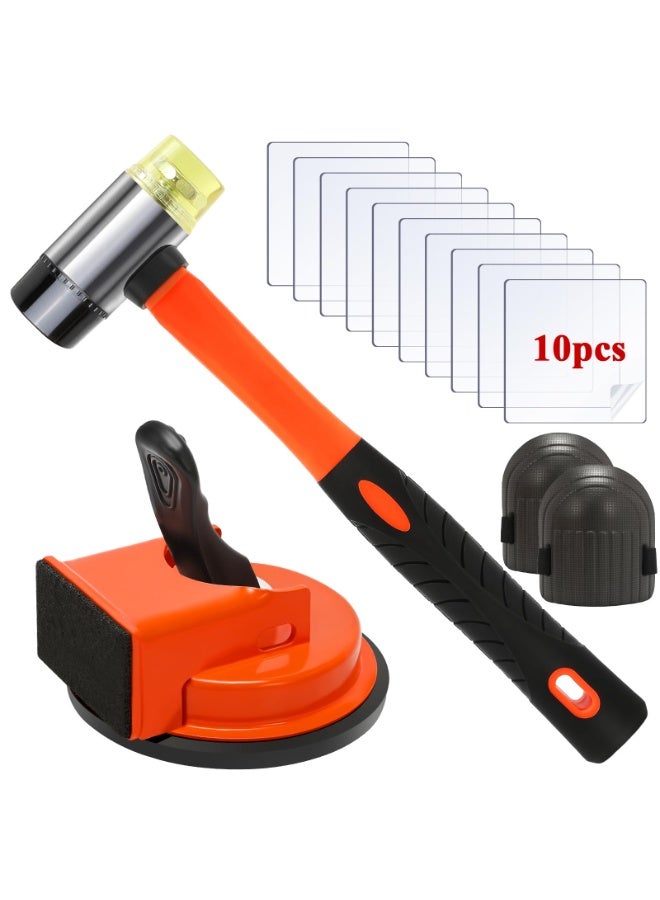 YelaJoy Floor Gap Fixer Tool Kit,Rubber Mallet,10 Reusable Sticky Pads,2 Knee Pads for Flooring - Image 1