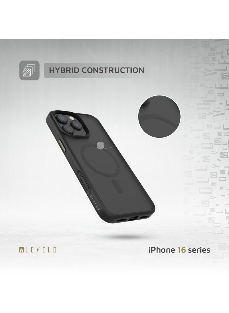 ليفيلو جراب MagSafe Matte Solo لهاتف iPhone 16 Pro بزوايا مقاومة للصدمات / مقاومة للخدش 3H / ممتص صدمات TPU غير لامع بتصميم خفيف الوزن وهجين - أزرق - Image 4