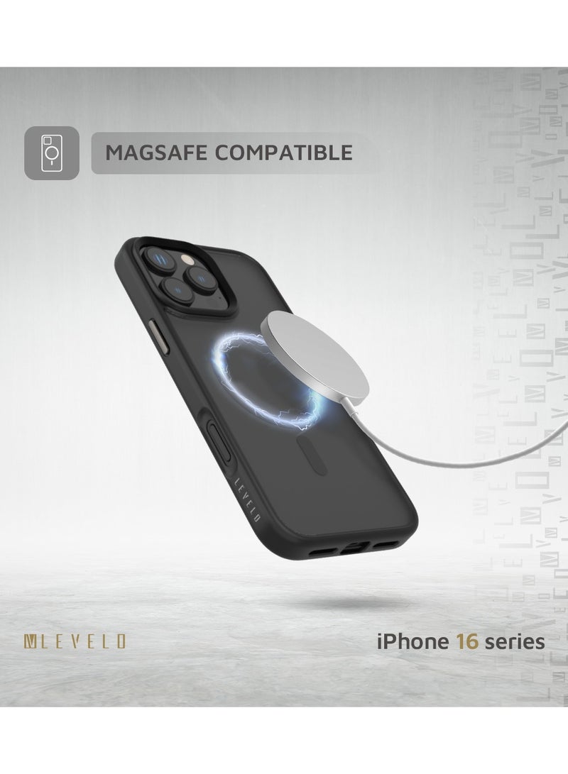 ليفيلو جراب MagSafe Matte Solo لهاتف iPhone 16 Pro بزوايا مقاومة للصدمات / مقاومة للخدش 3H / ممتص صدمات TPU غير لامع بتصميم خفيف الوزن وهجين - أزرق - Image 5
