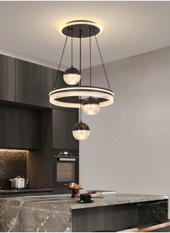 YATAI LIGHTING 3 Heads Pendant Light Dining Room Table, Modern Black LED Three Round Shape Pendant Light for Kitchen Island Table, Adjustable Color Temperature and Height Chandelier  - Image 4