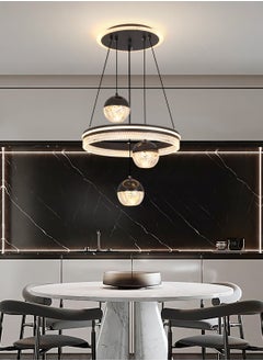 YATAI LIGHTING 3 Heads Pendant Light Dining Room Table, Modern Black LED Three Round Shape Pendant Light for Kitchen Island Table, Adjustable Color Temperature and Height Chandelier  - Image 5