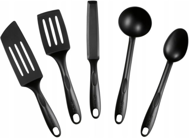 T-fal TEFAL Utensils | Bienvenue 5 pcs set | Spoon, Ladle, Spatulas - Angle, Pancake, Long | Heat Resistance | Non-scratching | Dishwasher-Safe |Made in France | 2 Years Warranty | K001A504 - Image 1