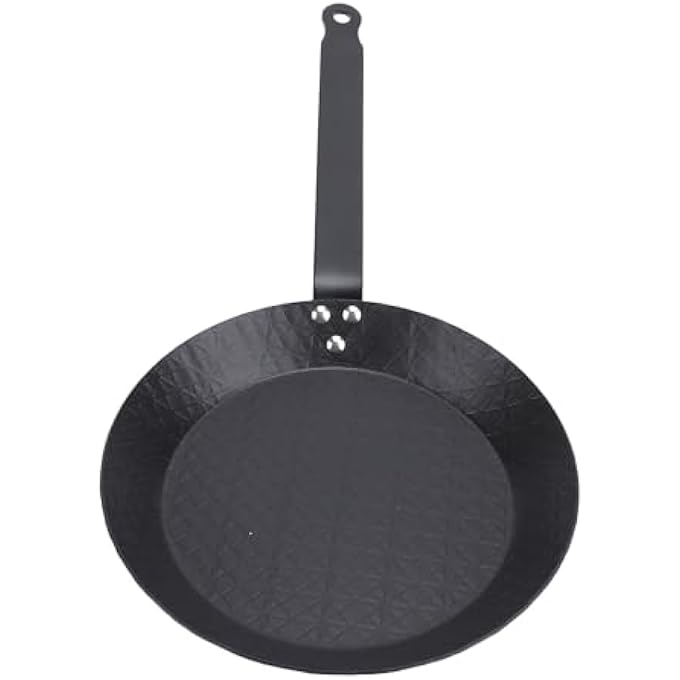 gernie Carbon Steel Frying Pan Smokeless Carbon Steel Skillet Nonstick Frying Pan Cookware With Comfortable Grip Steak Frying Pan Non Stick Skillet For Indoor Outdoor Cooking 28Cm - Image 2