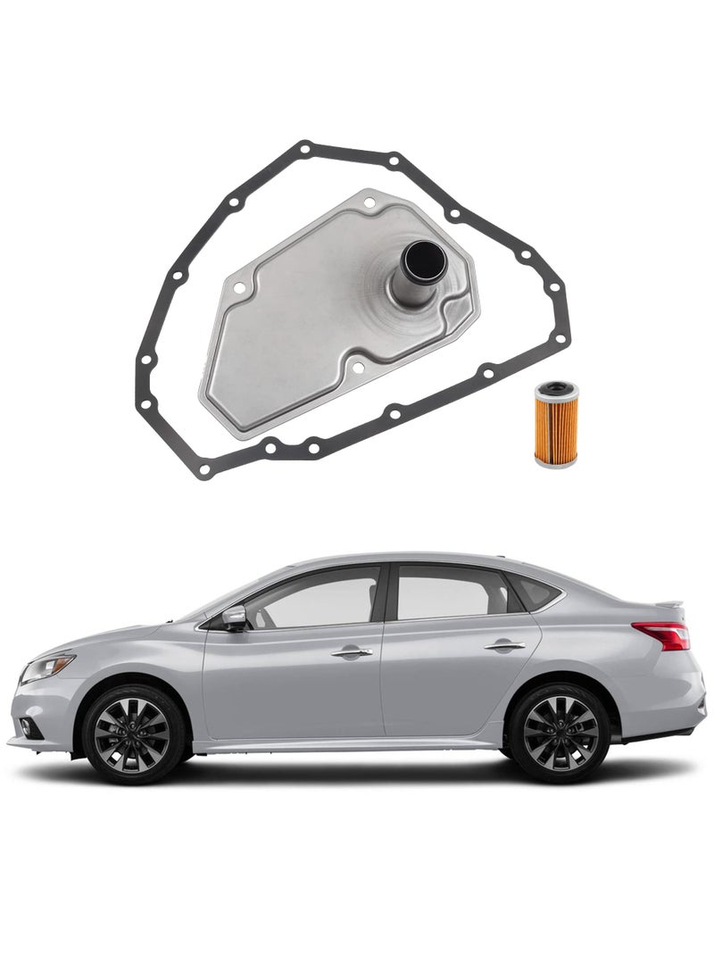 Dasbecan Dasbecan 31728-3JX0A Car Transmission Filter Oil Pan Gasket Set Compatible with 2012-2019 Nissan Tiida Versa Sentra Note Suzuki Swift Chevy Spark Replaces# 31726-6A00A  - Image 1