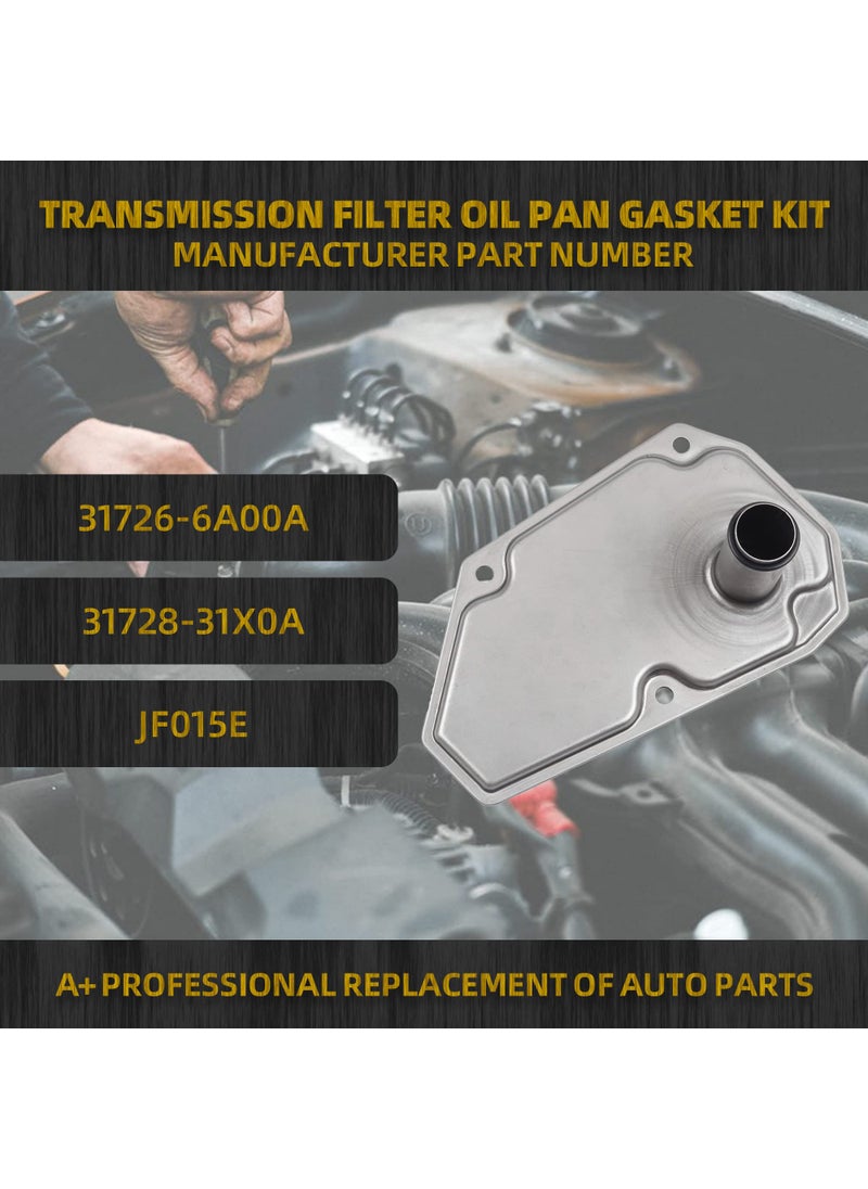Dasbecan Dasbecan 31728-3JX0A Car Transmission Filter Oil Pan Gasket Set Compatible with 2012-2019 Nissan Tiida Versa Sentra Note Suzuki Swift Chevy Spark Replaces# 31726-6A00A  - Image 2