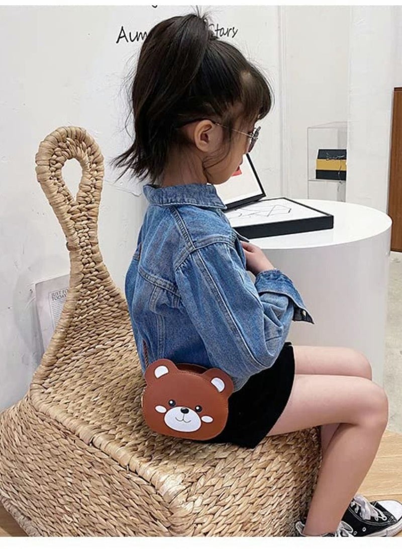 Excefore Little Girls Shoulder Bag, 2 Pieces Princess Mini Bag Crossbody Bag Pu Shoulder Handbag Little Girls Handbag for Kids Toddler Girls Preschoolers (Pink rabbit, brown bear) - Image 4